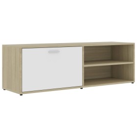 vidaXL TV-Schrank Weiß und Sonoma-Eiche 120x34x37 cm Holzwerkstoff