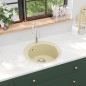 vidaXL Granitspüle Einzelbecken Rund Beige vidaXL Granitspüle Einzelbecken Rund Beige