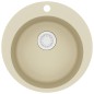 vidaXL Granitspüle Einzelbecken Rund Beige vidaXL Granitspüle Einzelbecken Rund Beige