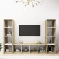 vidaXL TV-Schränke 3 Stk. Weiß Sonoma-Eiche 142,5x35x36,5cm vidaXL TV-Schränke 3 Stk. Weiß Sonoma-Eiche 142,5x35x36,5cm