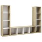 vidaXL TV-Schränke 3 Stk. Weiß Sonoma-Eiche 142,5x35x36,5cm vidaXL TV-Schränke 3 Stk. Weiß Sonoma-Eiche 142,5x35x36,5cm