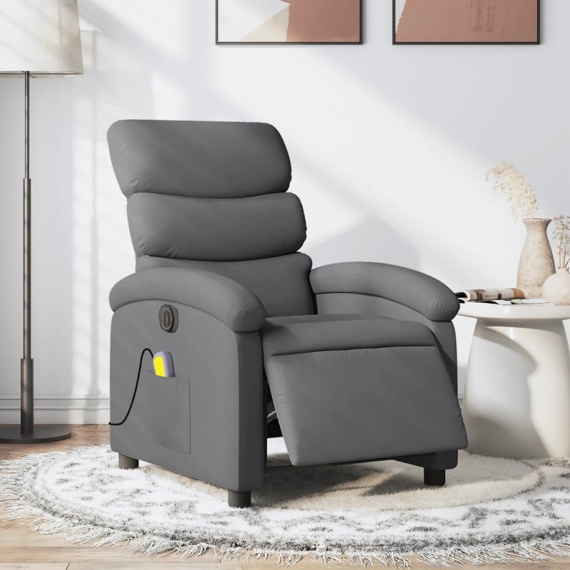 vidaXL Massagesessel Elektrisch Dunkelgrau Stoff vidaXL Massagesessel Elektrisch Dunkelgrau Stoff