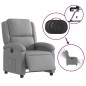 vidaXL Relaxsessel Elektrisch Hellgrau Stoff vidaXL Relaxsessel Elektrisch Hellgrau Stoff
