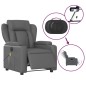 vidaXL Massagesessel Elektrisch Grau Kunstleder vidaXL Massagesessel Elektrisch Grau Kunstleder