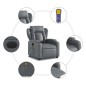 vidaXL Massagesessel Elektrisch Grau Kunstleder vidaXL Massagesessel Elektrisch Grau Kunstleder