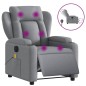 vidaXL Massagesessel Elektrisch Hellgrau Stoff vidaXL Massagesessel Elektrisch Hellgrau Stoff