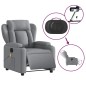 vidaXL Massagesessel Elektrisch Hellgrau Stoff vidaXL Massagesessel Elektrisch Hellgrau Stoff