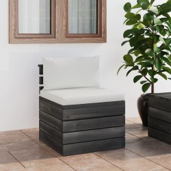 Garten-Paletten-Mittelsofa mit Kissen Kiefernholz