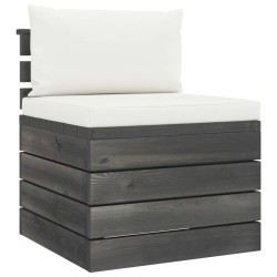 Garten-Paletten-Mittelsofa mit Kissen Kiefernholz