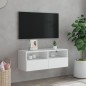 vidaXL TV-Wandschrank Weiß 80x30x30 cm Holzwerkstoff vidaXL TV-Wandschrank Weiß 80x30x30 cm Holzwerkstoff