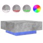 vidaXL Couchtisch mit LED-Leuchten Betongrau 80x80x31 cm vidaXL Couchtisch mit LED-Leuchten Betongrau 80x80x31 cm