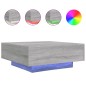vidaXL Couchtisch mit LED-Leuchten Grau Sonoma 80x80x31 cm vidaXL Couchtisch mit LED-Leuchten Grau Sonoma 80x80x31 cm