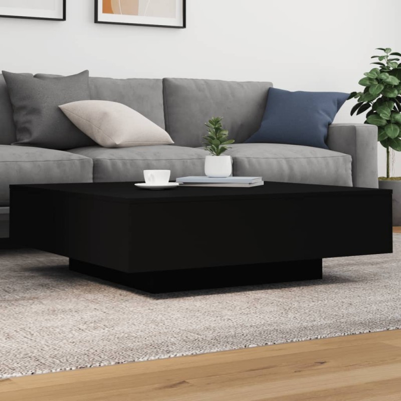 vidaXL Couchtisch mit LED-Leuchten Schwarz 100x100x31 cm vidaXL Couchtisch mit LED-Leuchten Schwarz 100x100x31 cm
