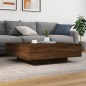 vidaXL Couchtisch mit LED-Leuchten Braun Eichen-Optik 100x100x31 cm vidaXL Couchtisch mit LED-Leuchten Braun Eichen-Optik 100x100x31 cm