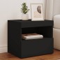 vidaXL Nachttisch mit LED-Leuchten Schwarz 50x40x45 cm vidaXL Nachttisch mit LED-Leuchten Schwarz 50x40x45 cm