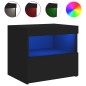 vidaXL Nachttisch mit LED-Leuchten Schwarz 50x40x45 cm vidaXL Nachttisch mit LED-Leuchten Schwarz 50x40x45 cm