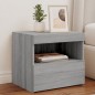 vidaXL Nachttisch mit LED-Leuchten Grau Sonoma 50x40x45 cm vidaXL Nachttisch mit LED-Leuchten Grau Sonoma 50x40x45 cm