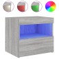 vidaXL Nachttisch mit LED-Leuchten Grau Sonoma 50x40x45 cm vidaXL Nachttisch mit LED-Leuchten Grau Sonoma 50x40x45 cm