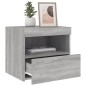 vidaXL Nachttisch mit LED-Leuchten Grau Sonoma 50x40x45 cm vidaXL Nachttisch mit LED-Leuchten Grau Sonoma 50x40x45 cm