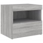 vidaXL Nachttisch mit LED-Leuchten Grau Sonoma 50x40x45 cm vidaXL Nachttisch mit LED-Leuchten Grau Sonoma 50x40x45 cm