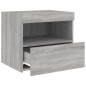 vidaXL Nachttisch mit LED-Leuchten Grau Sonoma 50x40x45 cm vidaXL Nachttisch mit LED-Leuchten Grau Sonoma 50x40x45 cm