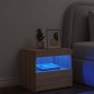 vidaXL Nachttisch mit LED-Leuchten Sonoma-Eiche 50x40x45 cm vidaXL Nachttisch mit LED-Leuchten Sonoma-Eiche 50x40x45 cm