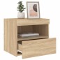 vidaXL Nachttisch mit LED-Leuchten Sonoma-Eiche 50x40x45 cm vidaXL Nachttisch mit LED-Leuchten Sonoma-Eiche 50x40x45 cm