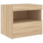 vidaXL Nachttisch mit LED-Leuchten Sonoma-Eiche 50x40x45 cm vidaXL Nachttisch mit LED-Leuchten Sonoma-Eiche 50x40x45 cm