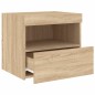 vidaXL Nachttisch mit LED-Leuchten Sonoma-Eiche 50x40x45 cm vidaXL Nachttisch mit LED-Leuchten Sonoma-Eiche 50x40x45 cm