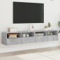 vidaXL TV-Wandschränke 2 Stk. Betongrau 80x30x30 cm Holzwerkstoff vidaXL TV-Wandschränke 2 Stk. Betongrau 80x30x30 cm Holzwerkstoff