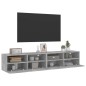 vidaXL TV-Wandschränke 2 Stk. Betongrau 80x30x30 cm Holzwerkstoff vidaXL TV-Wandschränke 2 Stk. Betongrau 80x30x30 cm Holzwerkstoff