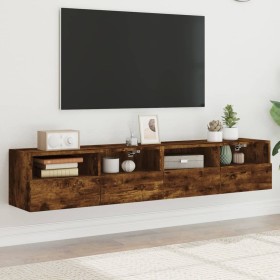 vidaXL TV-Wandschränke 2 Stk. Räuchereiche 80x30x30 cm Holzwerkstoff