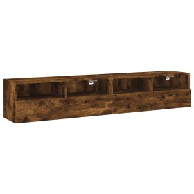 vidaXL TV-Wandschränke 2 Stk. Räuchereiche 80x30x30 cm Holzwerkstoff