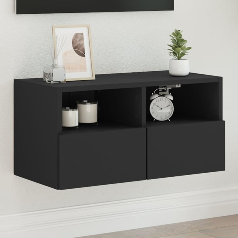 vidaXL TV-Wandschrank Schwarz 60x30x30 cm Holzwerkstoff vidaXL TV-Wandschrank Schwarz 60x30x30 cm Holzwerkstoff