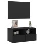 vidaXL TV-Wandschrank Schwarz 60x30x30 cm Holzwerkstoff vidaXL TV-Wandschrank Schwarz 60x30x30 cm Holzwerkstoff