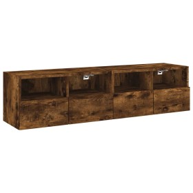 vidaXL TV-Wandschränke 2 Stk. Räuchereiche 60x30x30 cm Holzwerkstoff
