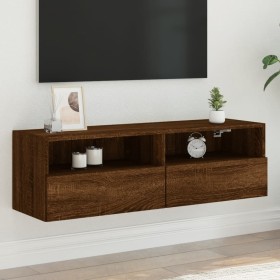 vidaXL TV-Wandschrank Braun Eiche-Optik 100x30x30 cm Holzwerkstoff