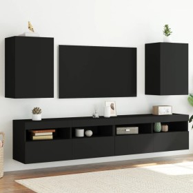 vidaXL TV-Wandschränke 2 Stk. Schwarz 40,5x30x60 cm Holzwerkstoff