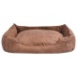 vidaXL Hundebett mit Kissen PU Kunstleder Größe S Beige vidaXL Hundebett mit Kissen PU Kunstleder Größe S Beige