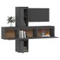 vidaXL TV-Schränke 5 Stk. Grau Massivholz Kiefer vidaXL TV-Schränke 5 Stk. Grau Massivholz Kiefer