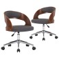 vidaXL Drehbare Esszimmerstühle 2 Stk. Grau Bugholz und Stoff vidaXL Drehbare Esszimmerstühle 2 Stk. Grau Bugholz und Stoff