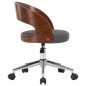 vidaXL Drehbare Esszimmerstühle 2 Stk. Grau Bugholz und Stoff vidaXL Drehbare Esszimmerstühle 2 Stk. Grau Bugholz und Stoff