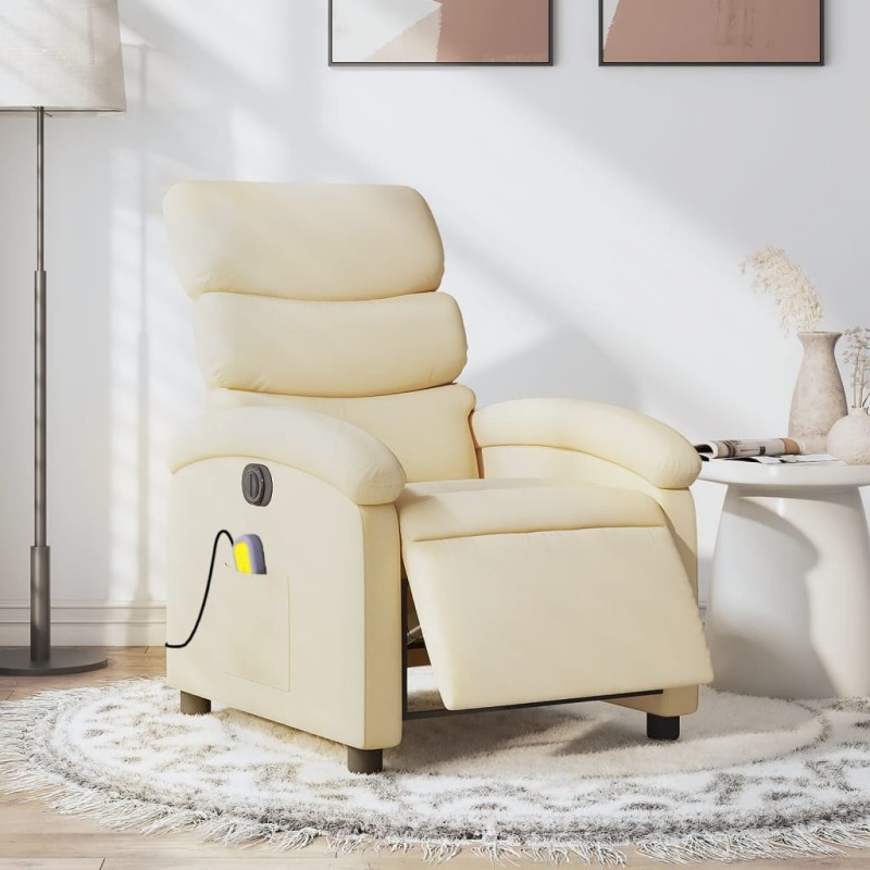 vidaXL Massagesessel Elektrisch Creme Stoff vidaXL Massagesessel Elektrisch Creme Stoff