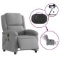 vidaXL Massagesessel Elektrisch Hellgrau Stoff vidaXL Massagesessel Elektrisch Hellgrau Stoff
