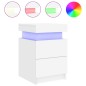 vidaXL Nachttisch mit LED-Leuchten Weiß 35x39x55 cm vidaXL Nachttisch mit LED-Leuchten Weiß 35x39x55 cm