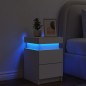 vidaXL Nachttisch mit LED-Leuchten Weiß 35x39x55 cm vidaXL Nachttisch mit LED-Leuchten Weiß 35x39x55 cm