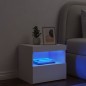 vidaXL Nachttisch mit LED-Leuchten Weiß 50x40x45 cm vidaXL Nachttisch mit LED-Leuchten Weiß 50x40x45 cm