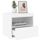 vidaXL Nachttisch mit LED-Leuchten Weiß 50x40x45 cm vidaXL Nachttisch mit LED-Leuchten Weiß 50x40x45 cm