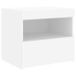vidaXL Nachttisch mit LED-Leuchten Weiß 50x40x45 cm vidaXL Nachttisch mit LED-Leuchten Weiß 50x40x45 cm