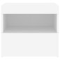 vidaXL Nachttisch mit LED-Leuchten Weiß 50x40x45 cm vidaXL Nachttisch mit LED-Leuchten Weiß 50x40x45 cm